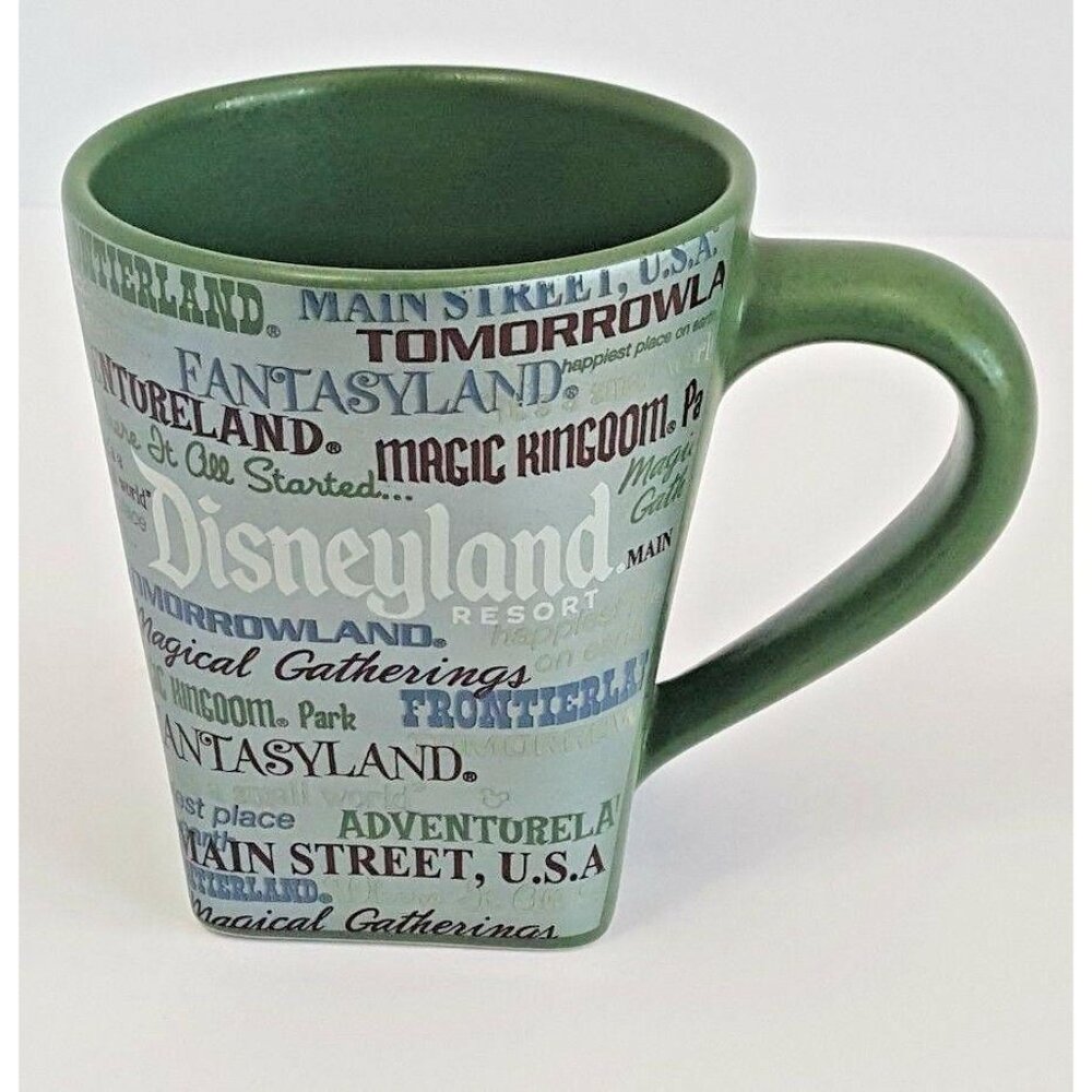 Disneyland Disney Lands Mug Green Squared Hidden Mickey Where It All Started - Picture 2 of 13